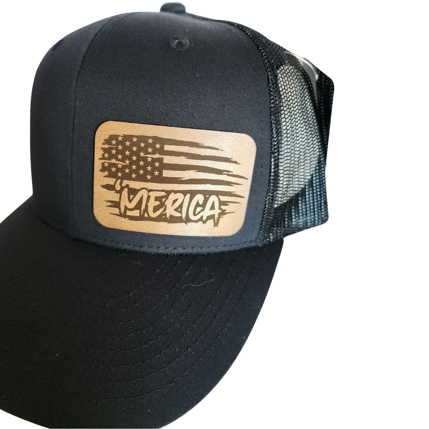 Merica Baseball Cap with a leather patch
