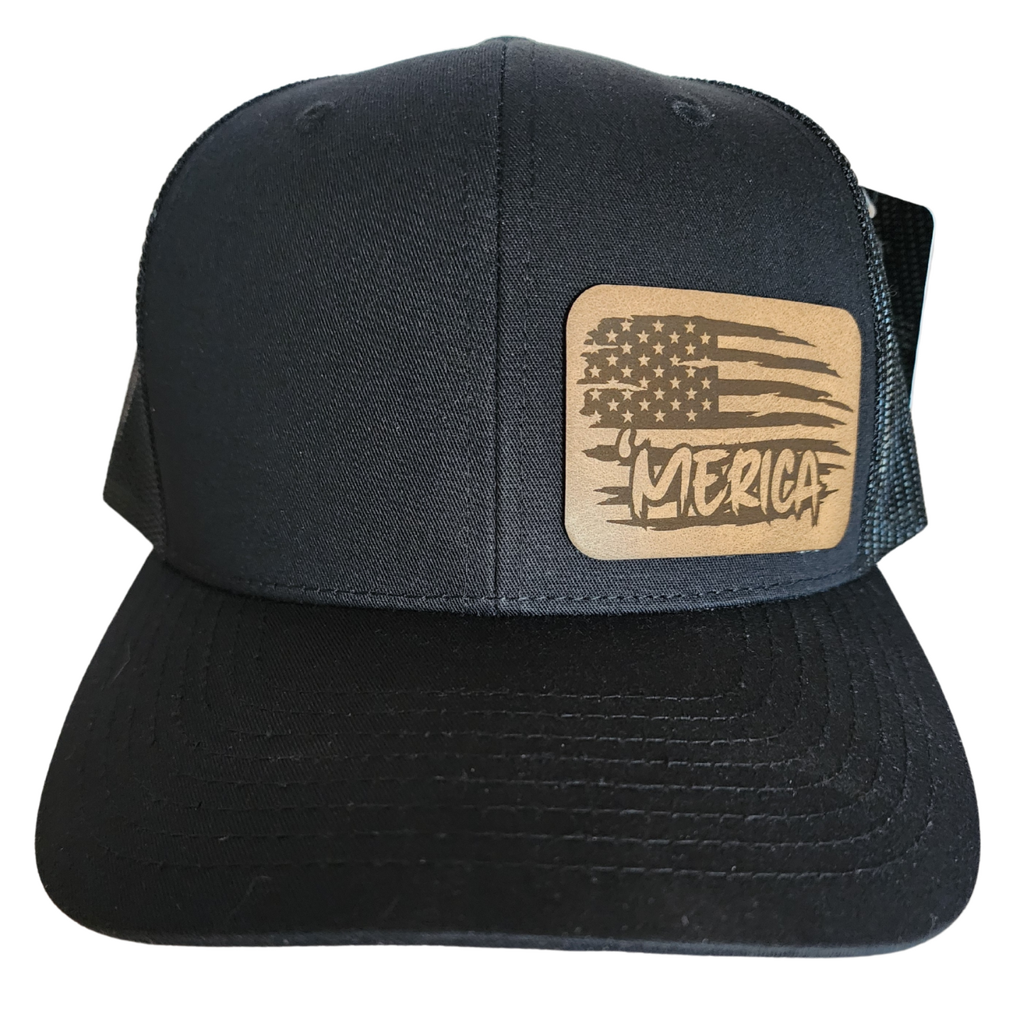 Merica Baseball Cap with a leather patch