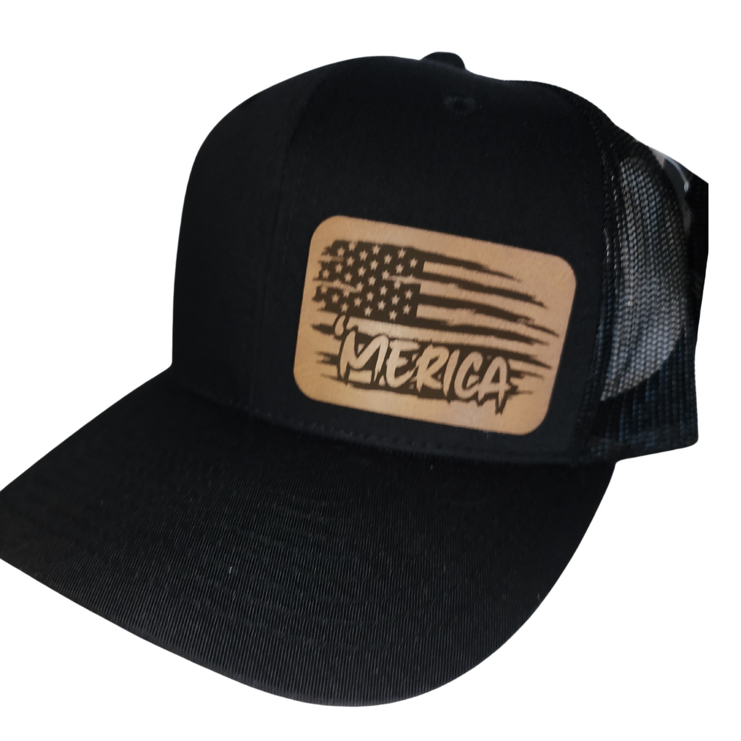 Merica Baseball Cap with a leather patch