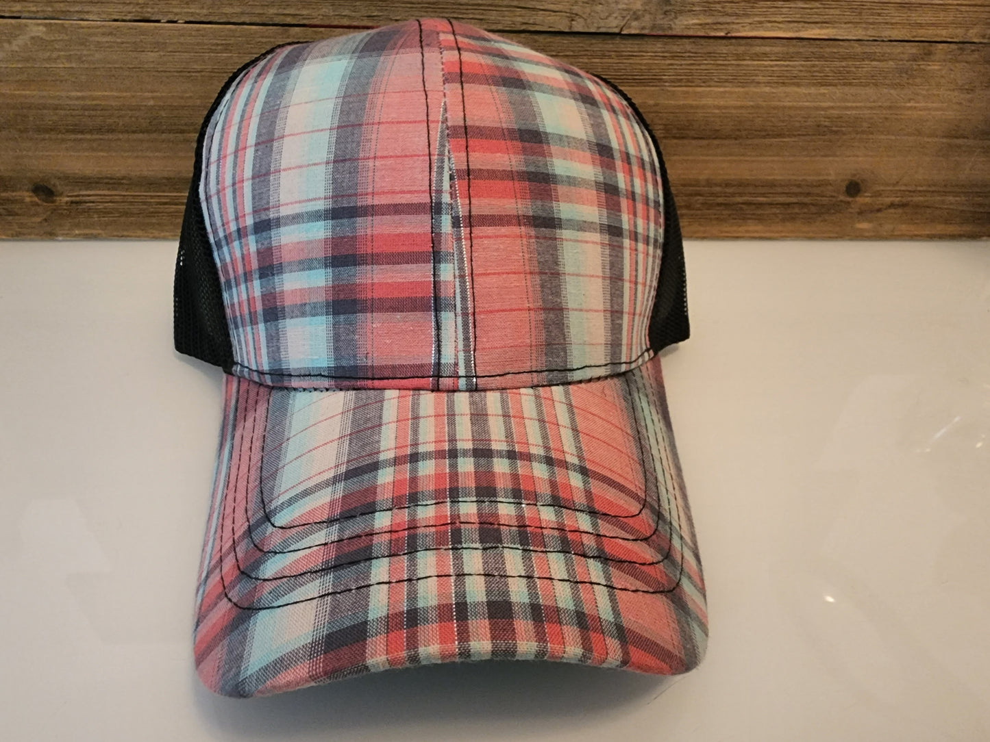 Plaid blank hat