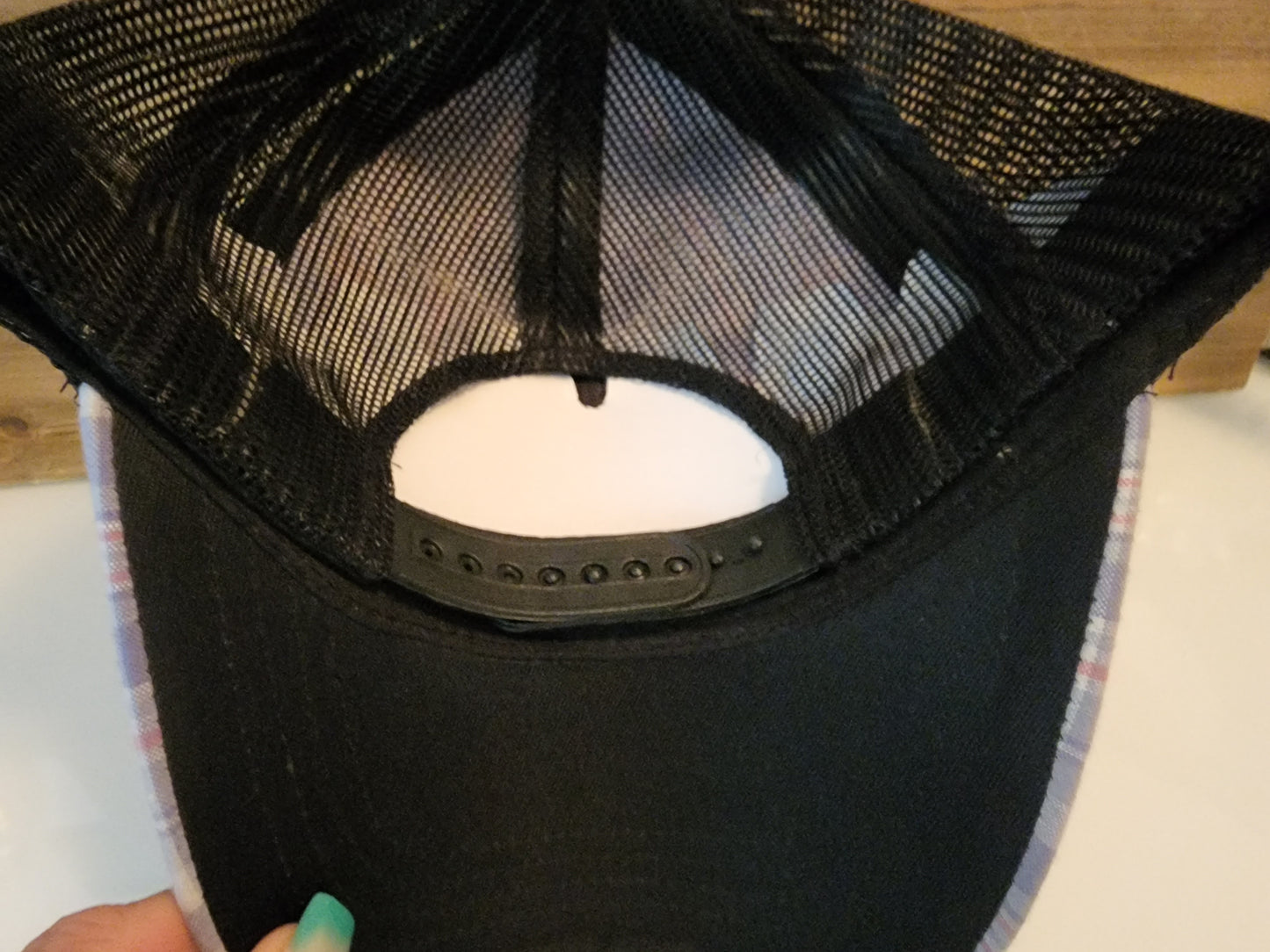 Plaid blank hat