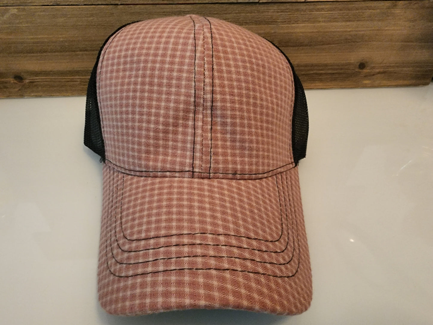Plaid blank hat