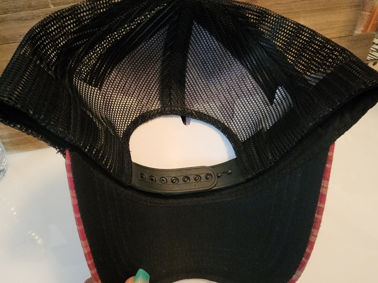 Plaid blank hat